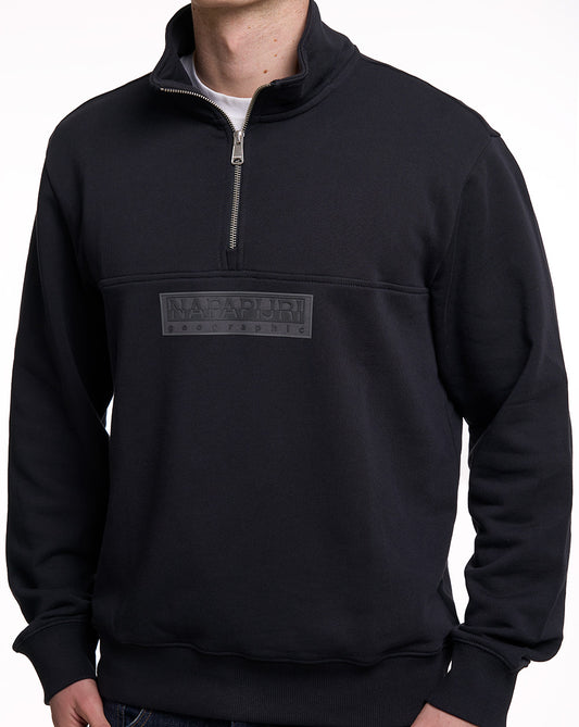 Napapijri Napapijri Box Logo 1/4 Zip Sweatshirt Black