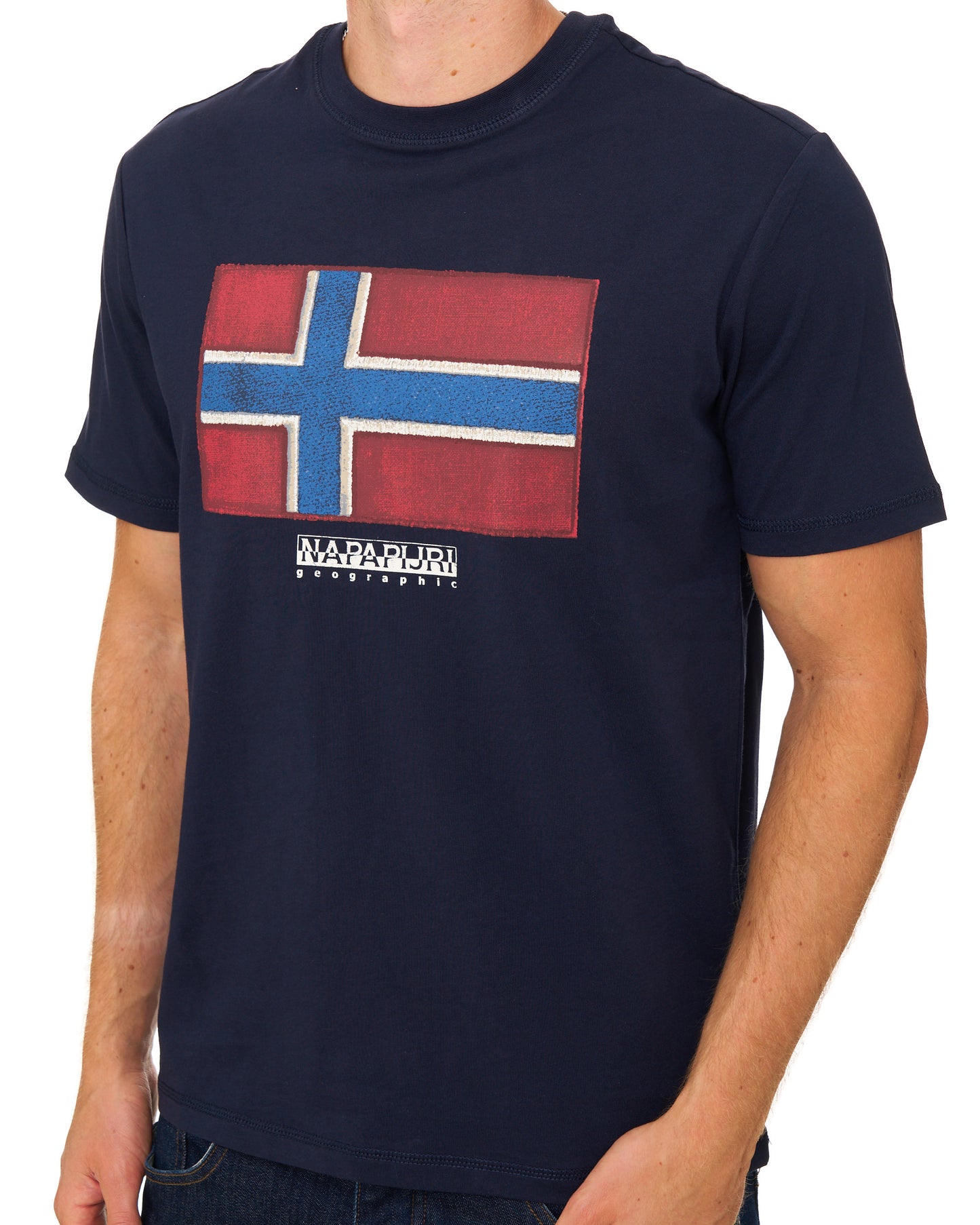 Napapijri Tiki Flag T Shirt Blue Marine