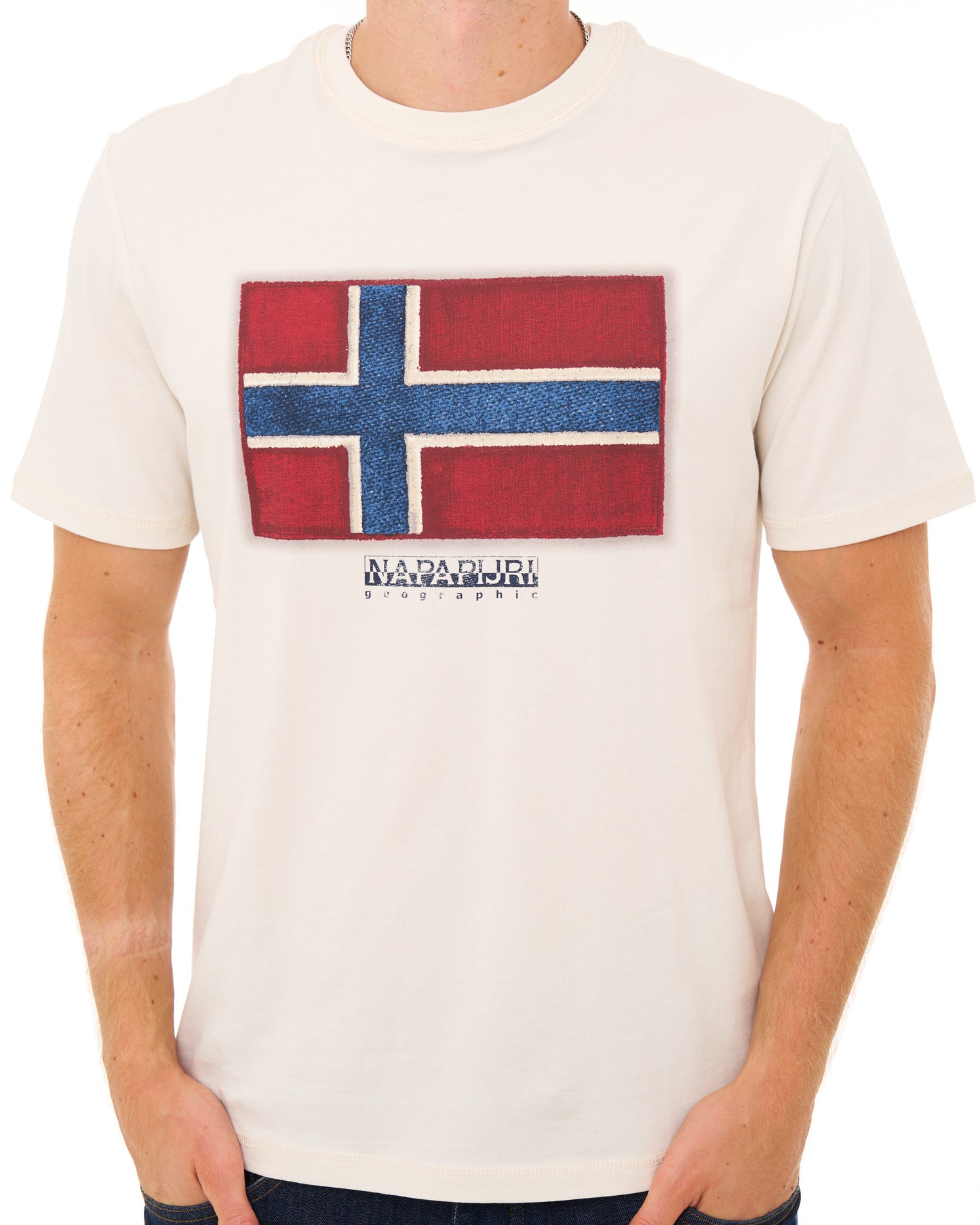 Napapijri Tiki Flag T Shirt White Whisper