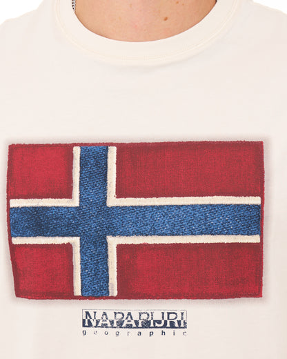 Napapijri Tiki Flag T Shirt White Whisper