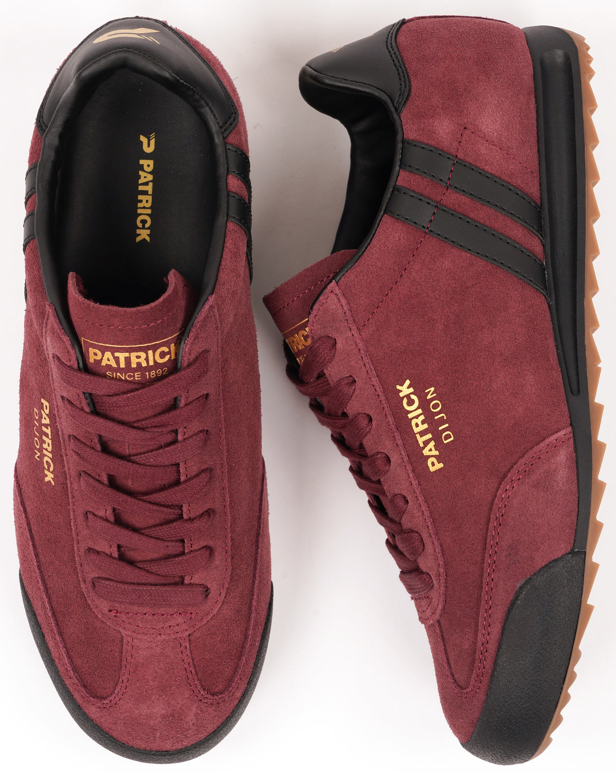Patrick Dijon Trainers Burgundy/Black