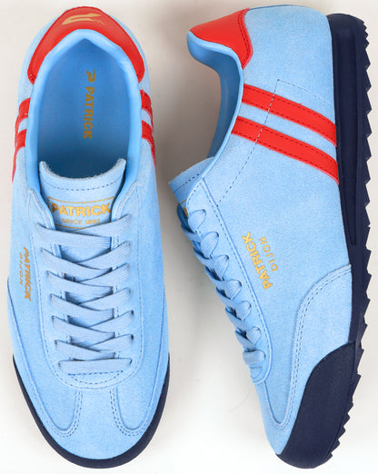 Patrick Dijon Trainers Sky Blue/Red