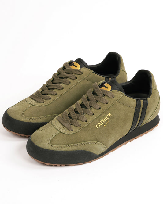 Patrick Patrick Rio Suede Trainers Olive Green/Black