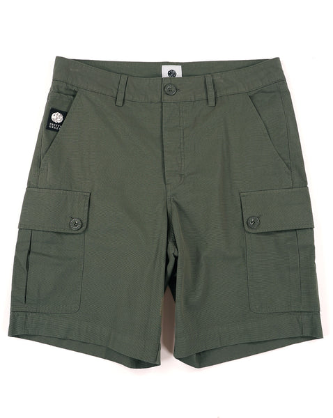 Pretty Green Bostall Cargo Shorts Dark Green