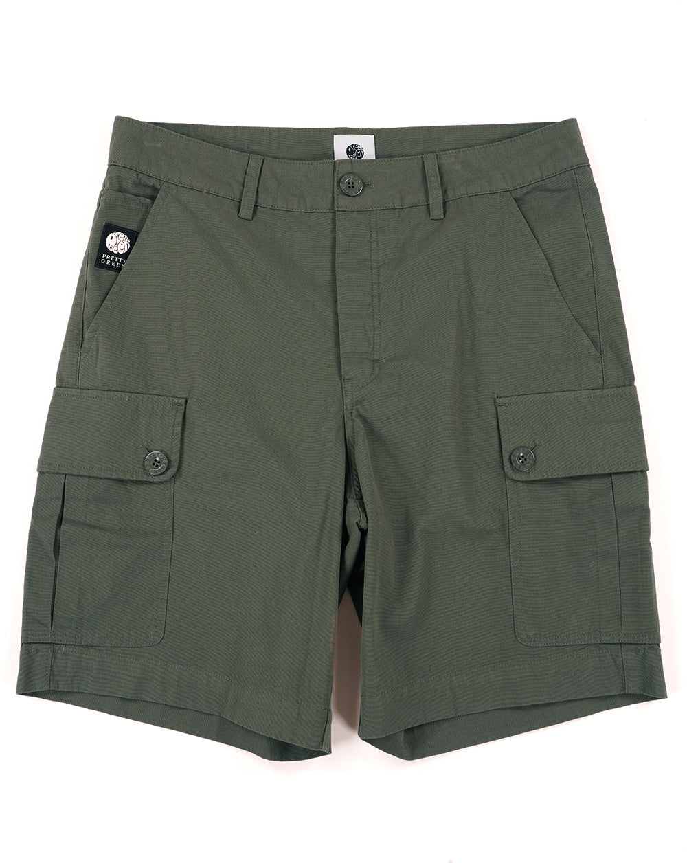 Pretty Green Bostall Cargo Shorts Dark Green