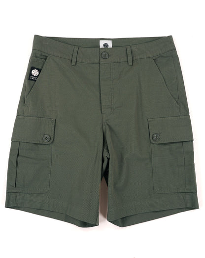 Pretty Green Bostall Cargo Shorts Dark Green
