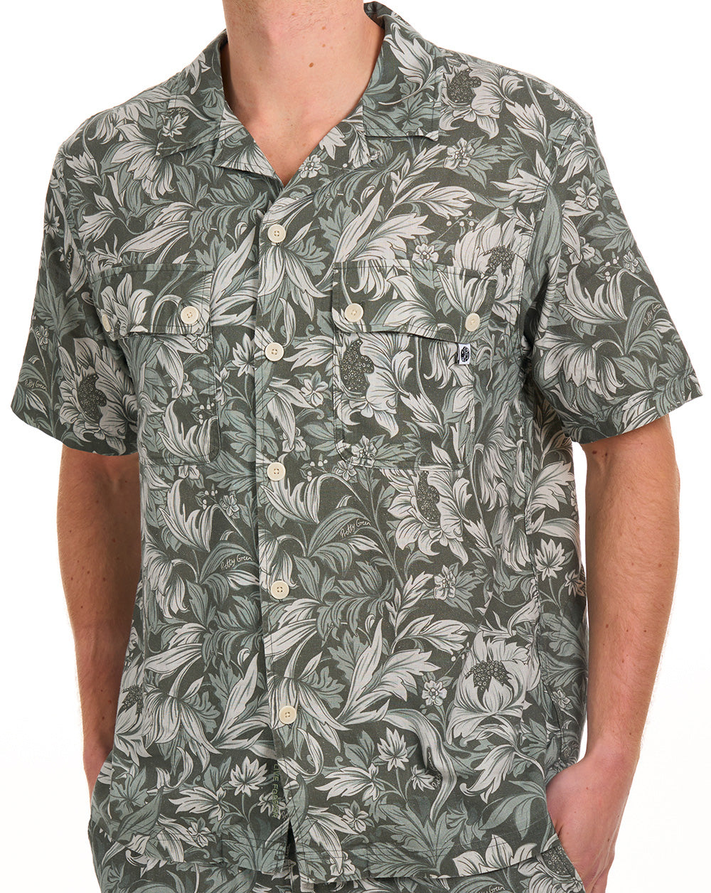 Pretty Green Bostall Printed SS Shirt Green