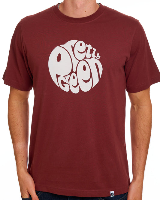 Pretty Green Pretty Green Gillespie Logo T Shirt Dark Burgundy