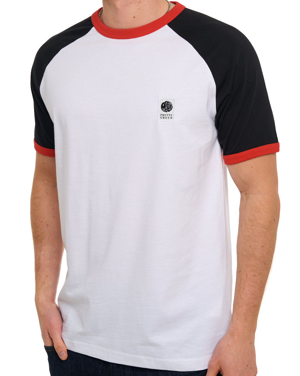 Pretty Green Cadence Colourblock T Shirt White