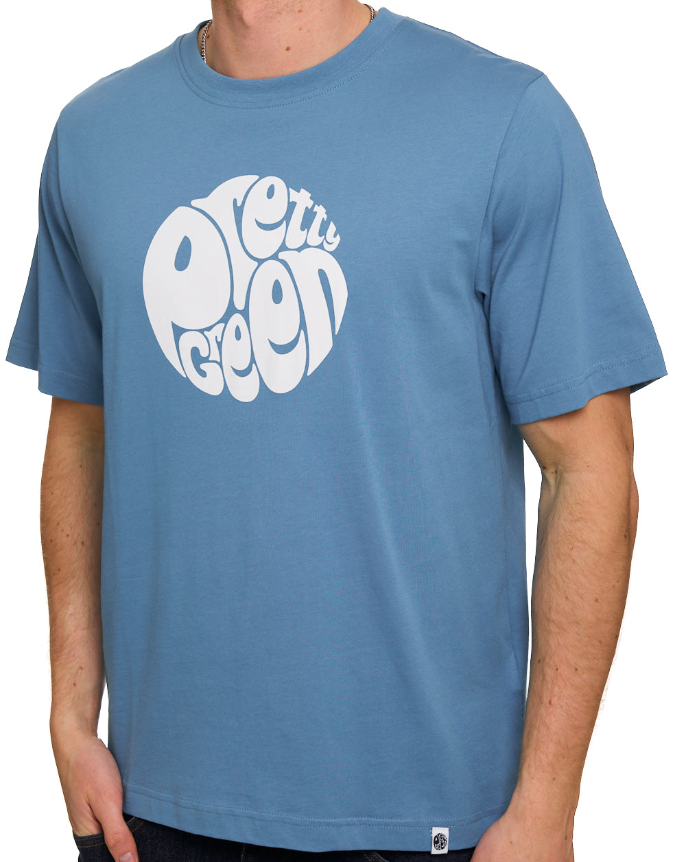 Pretty Green Gillespie Logo T Shirt Blue/White