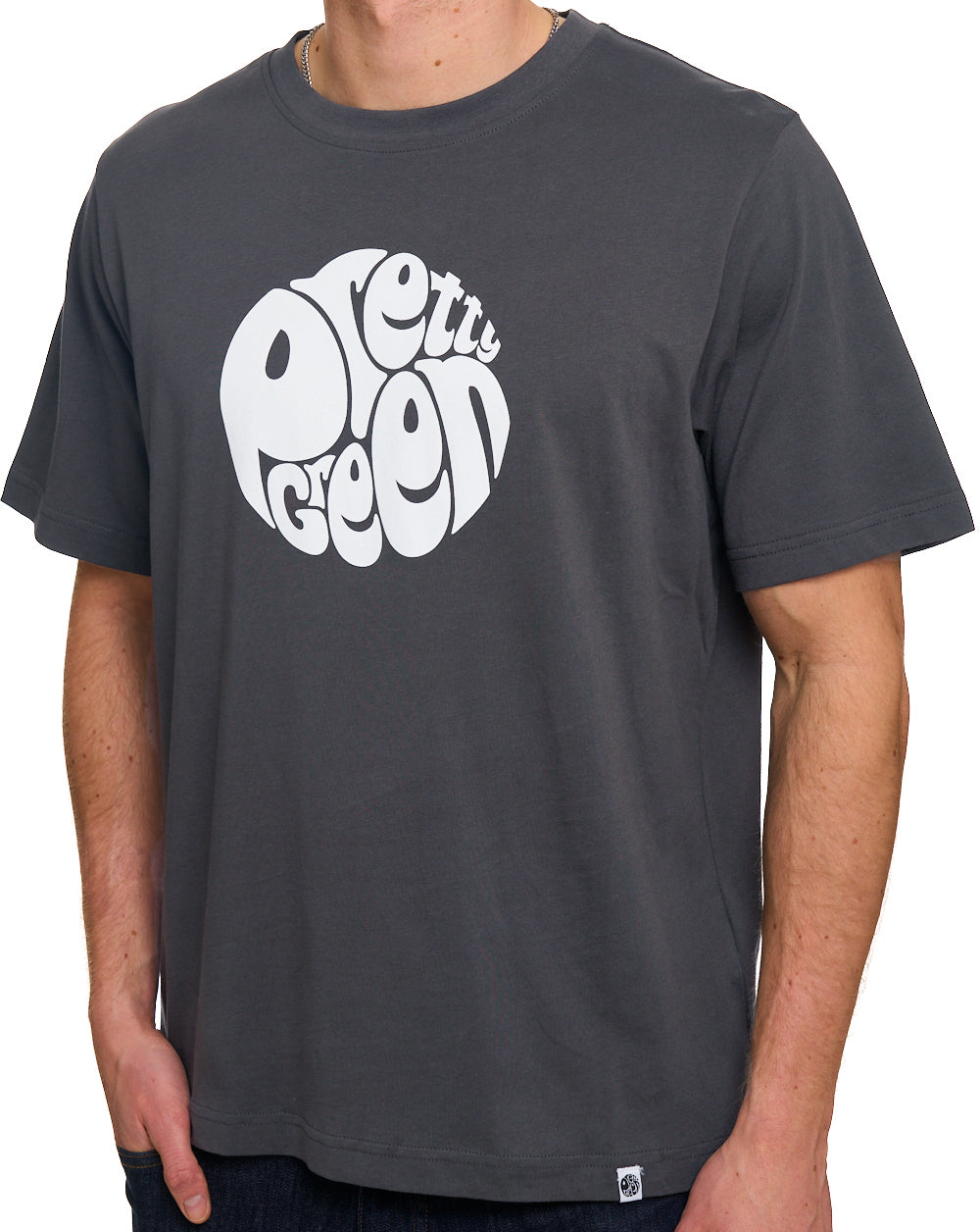 Pretty Green Gillespie Logo T Shirt Charcoal