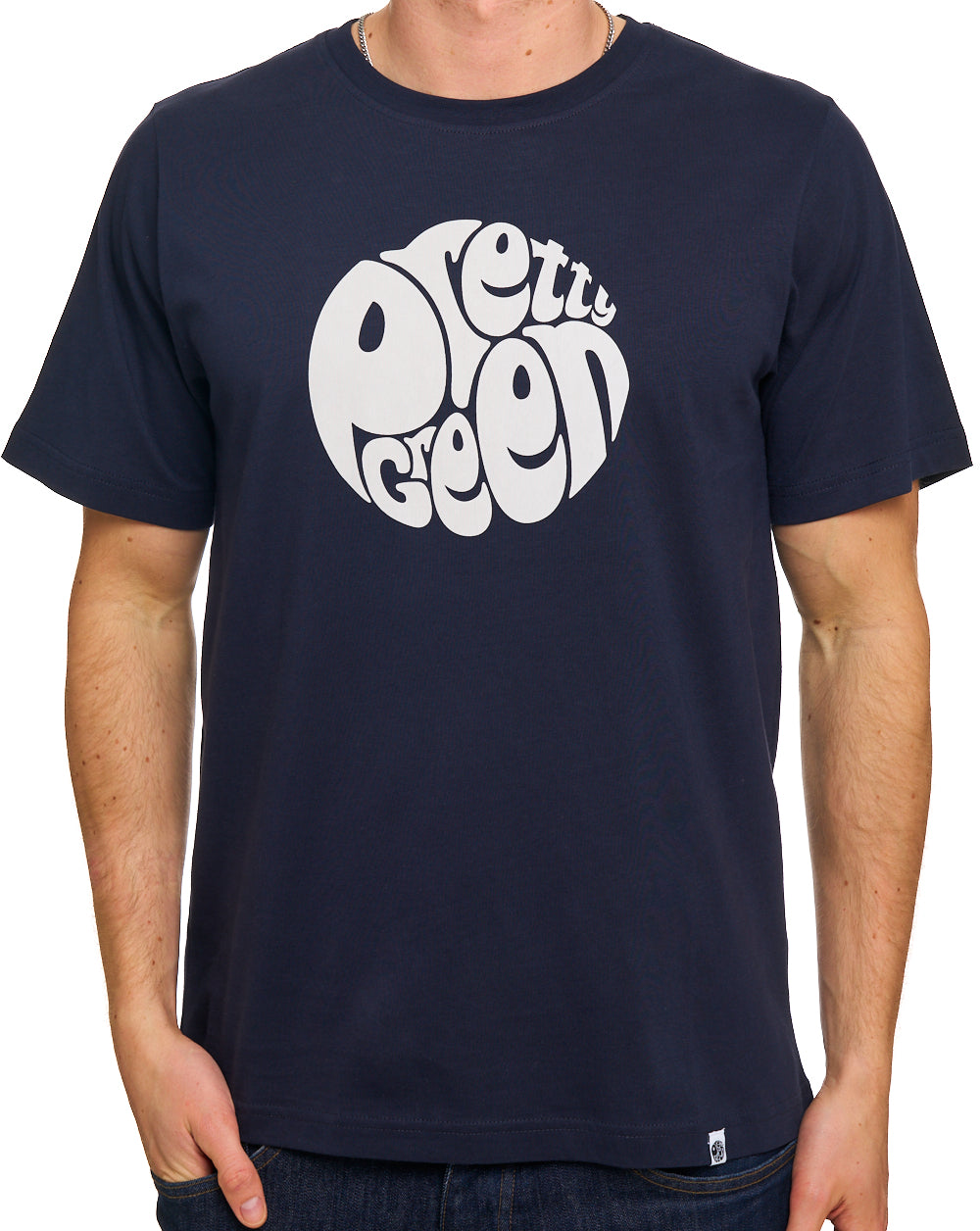Pretty Green Gillespie Logo T Shirt Navy/White