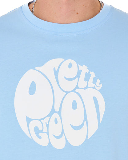 Pretty Green Gillespie Logo T Shirt Sky Blue