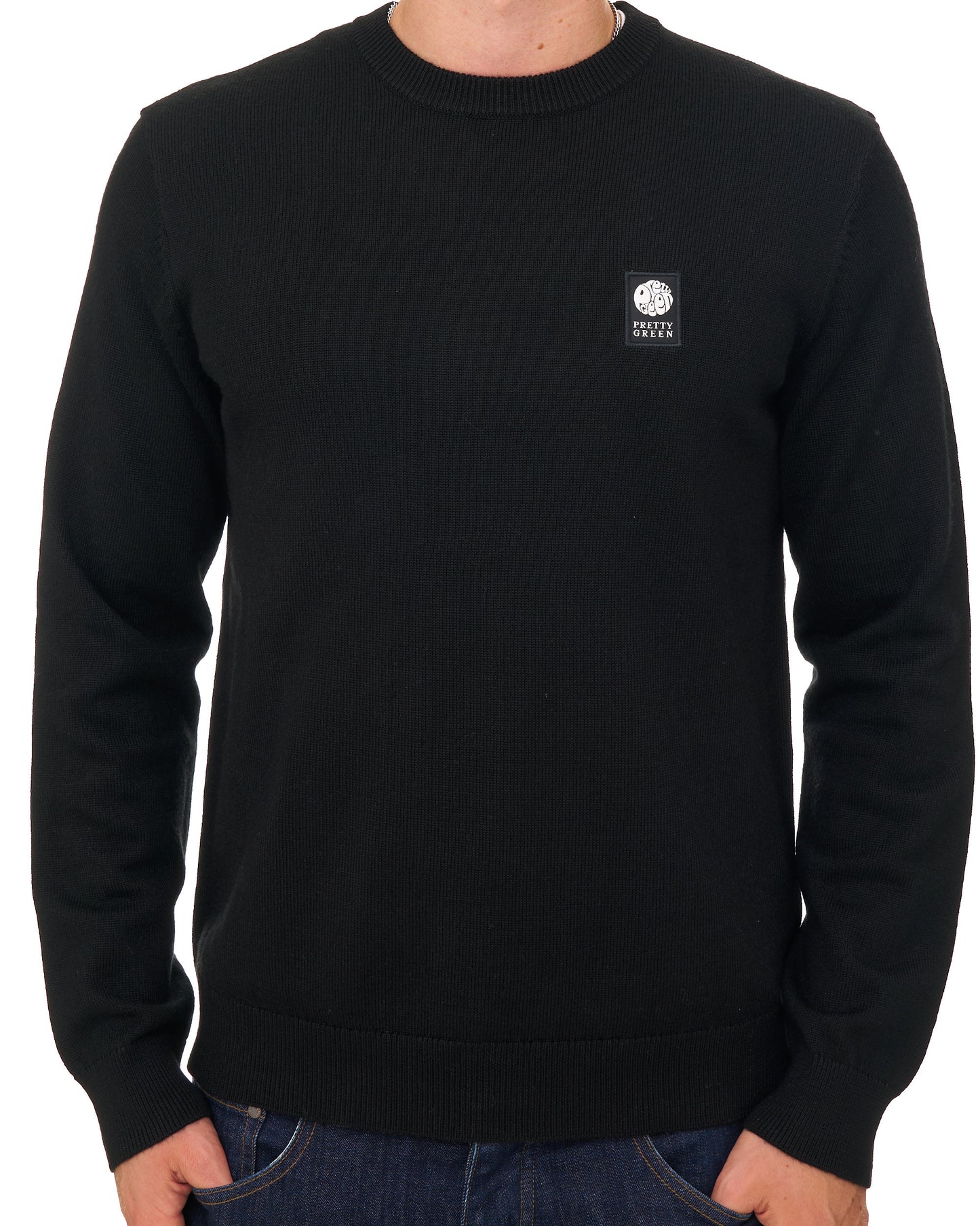 Pretty Green Merino Blend Crew Knit Black