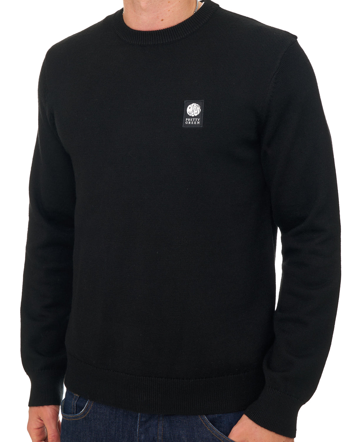 Pretty Green Merino Blend Crew Knit Black