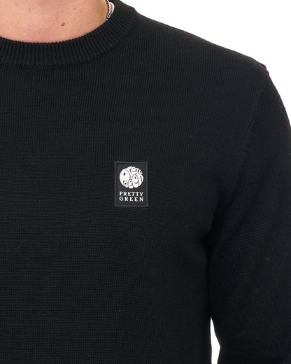 Pretty Green Merino Blend Crew Knit Black