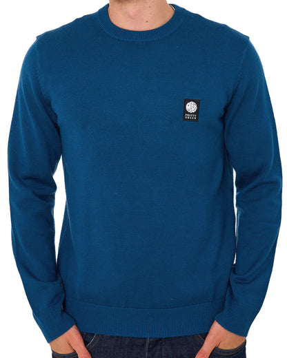 Pretty Green Merino Blend Crew Knit Dark Blue