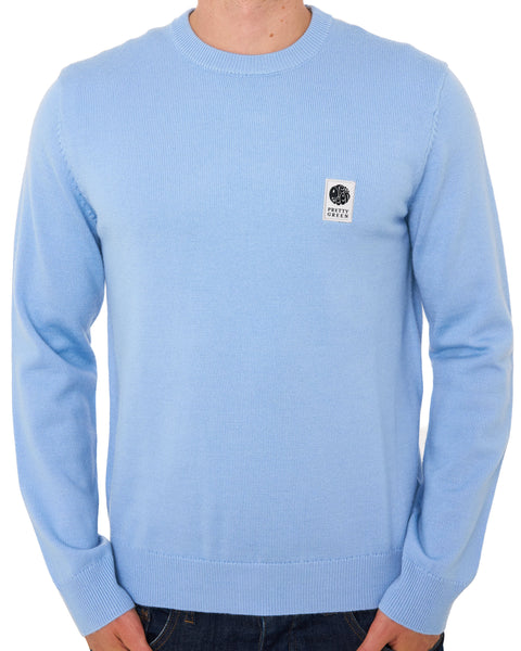 Pretty Green Merino Blend Crew Knit Sky Blue