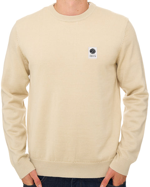Pretty Green Merino Blend Crew Knit Stone