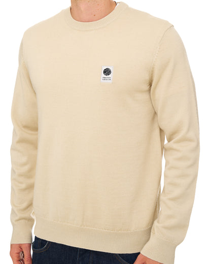 Pretty Green Merino Blend Crew Knit Stone