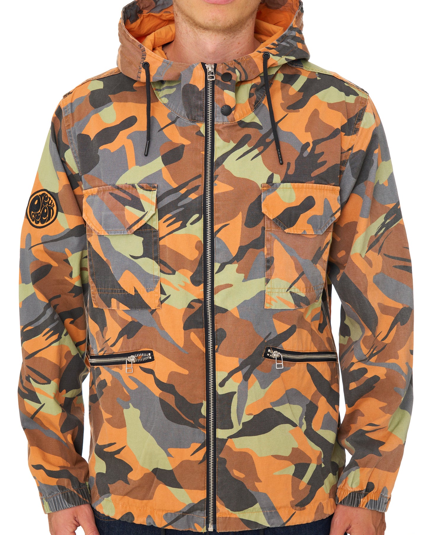 Pretty Green Rave Camo Hooded Jacket Multi