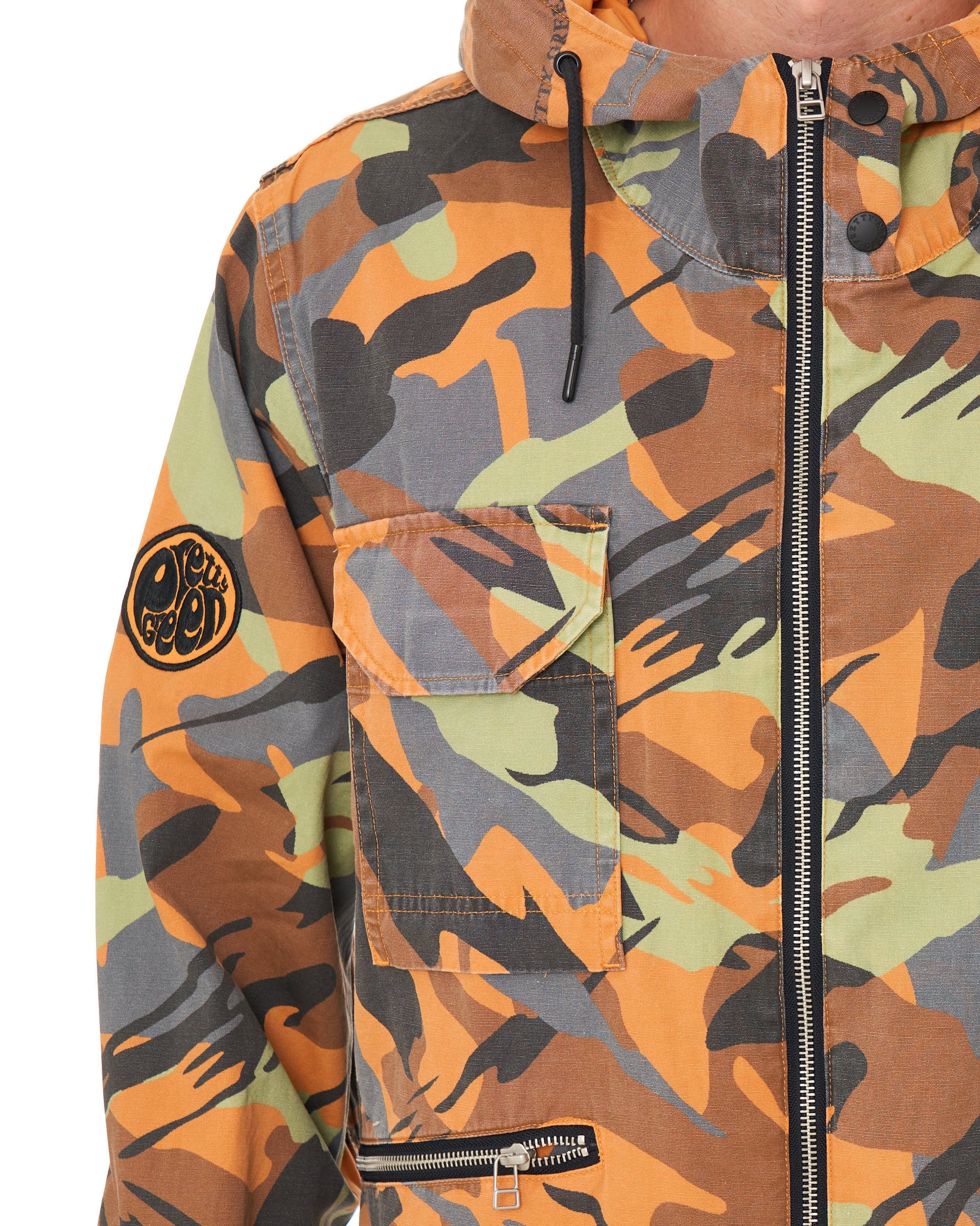 Pretty Green Rave Camo Hooded Jacket Multi