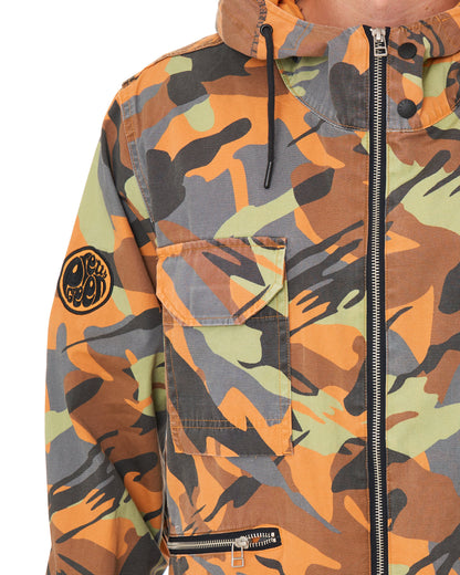 Pretty Green Rave Camo Hooded Jacket Multi