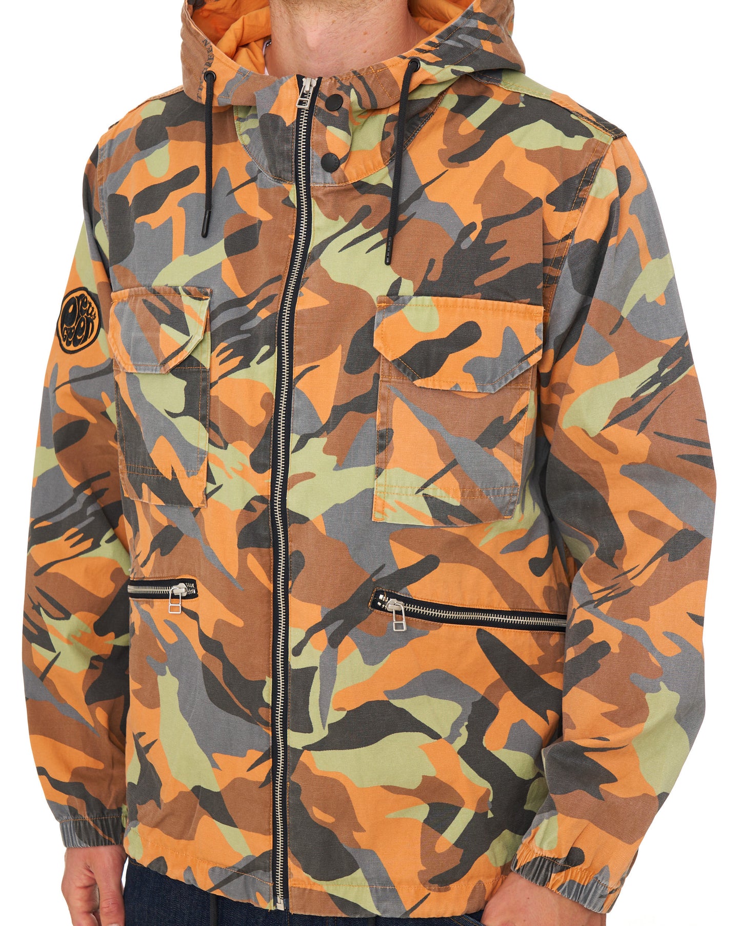 Pretty Green Rave Camo Hooded Jacket Multi