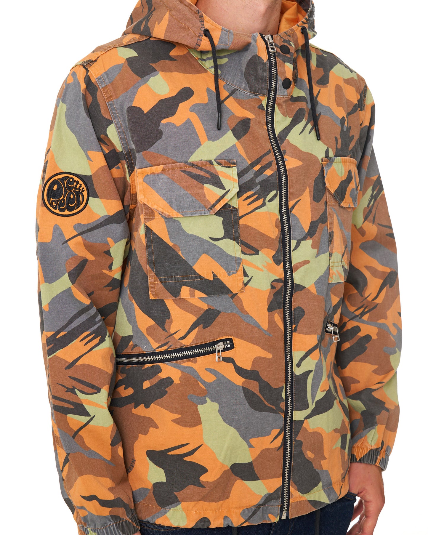 Pretty Green Rave Camo Hooded Jacket Multi