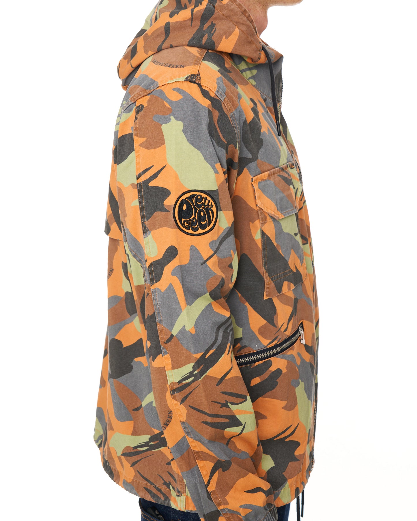 Pretty Green Rave Camo Hooded Jacket Multi