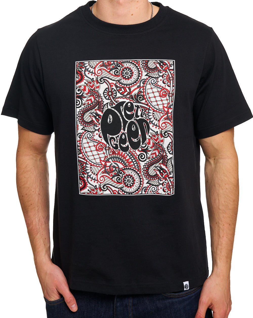 Pretty Green Resonance Box Logo T Shirt Black