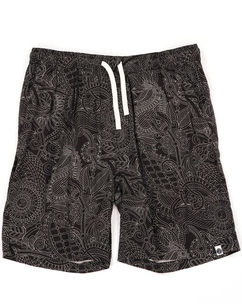 Pretty Green Resonance Linear Paisley Shorts Black