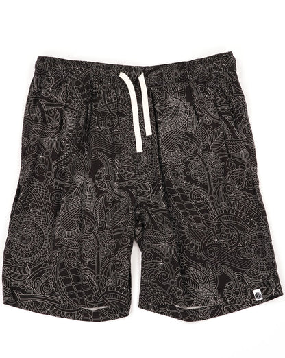 Pretty Green Resonance Linear Paisley Shorts Black