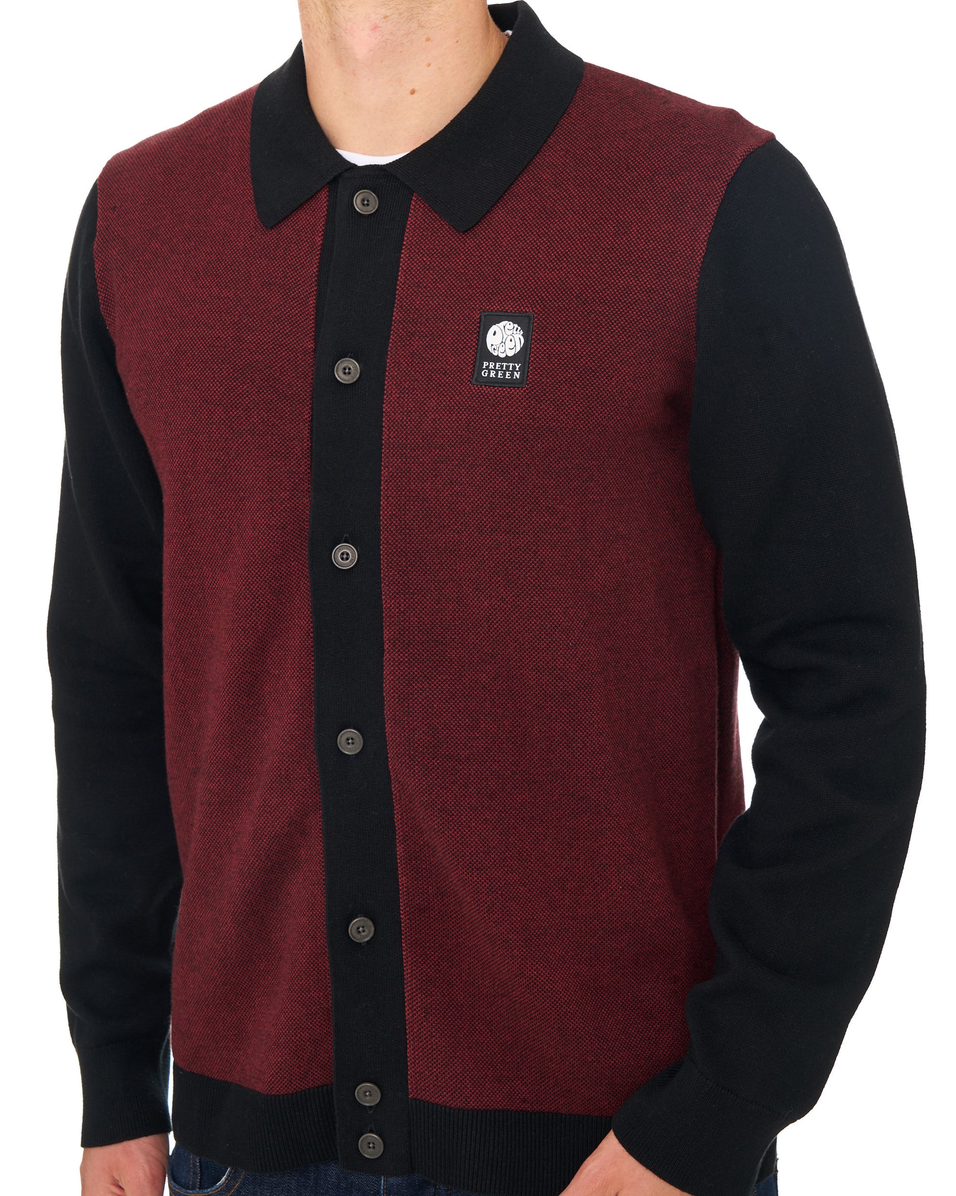 Pretty Green Roxy Knit Shirt Black/Red
