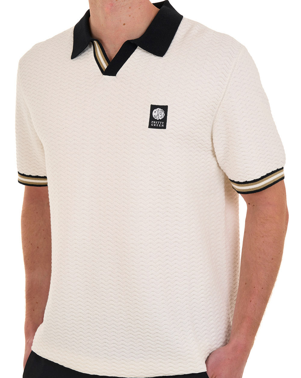 Pretty Green Stratosphere Knit Polo White