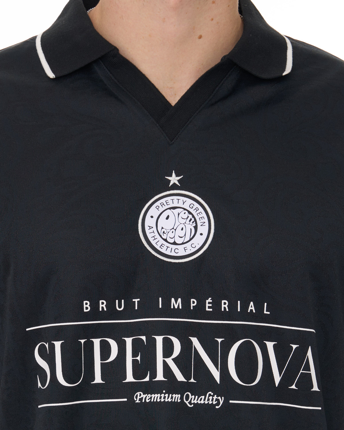 Pretty Green Supernova Football Top Black