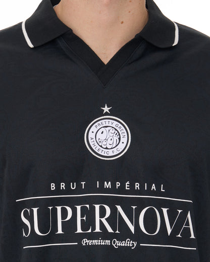 Pretty Green Supernova Football Top Black