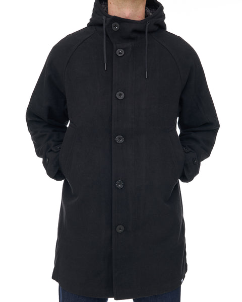 Pretty Green Wardour Wool Blend Parka Black