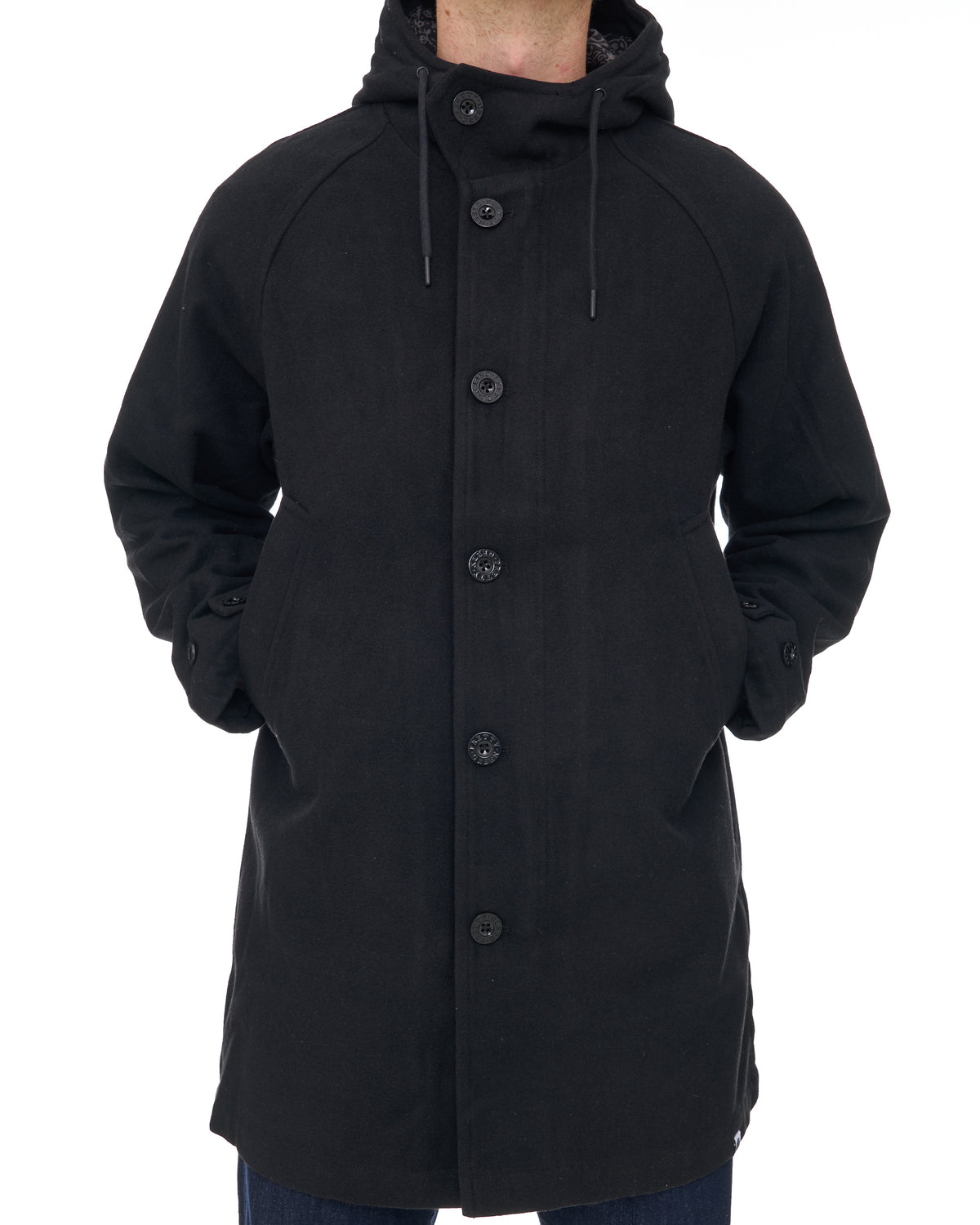 Pretty Green Wardour Wool Blend Parka Black