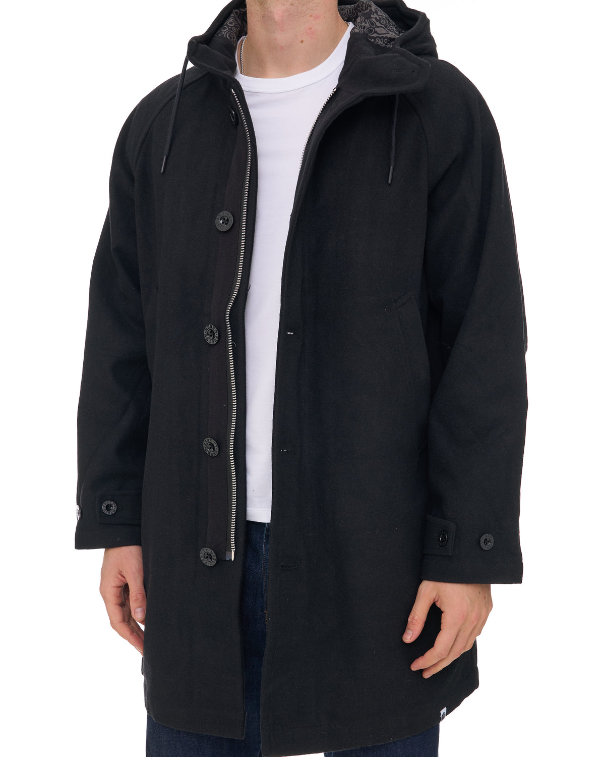 Pretty Green Wardour Wool Blend Parka Black
