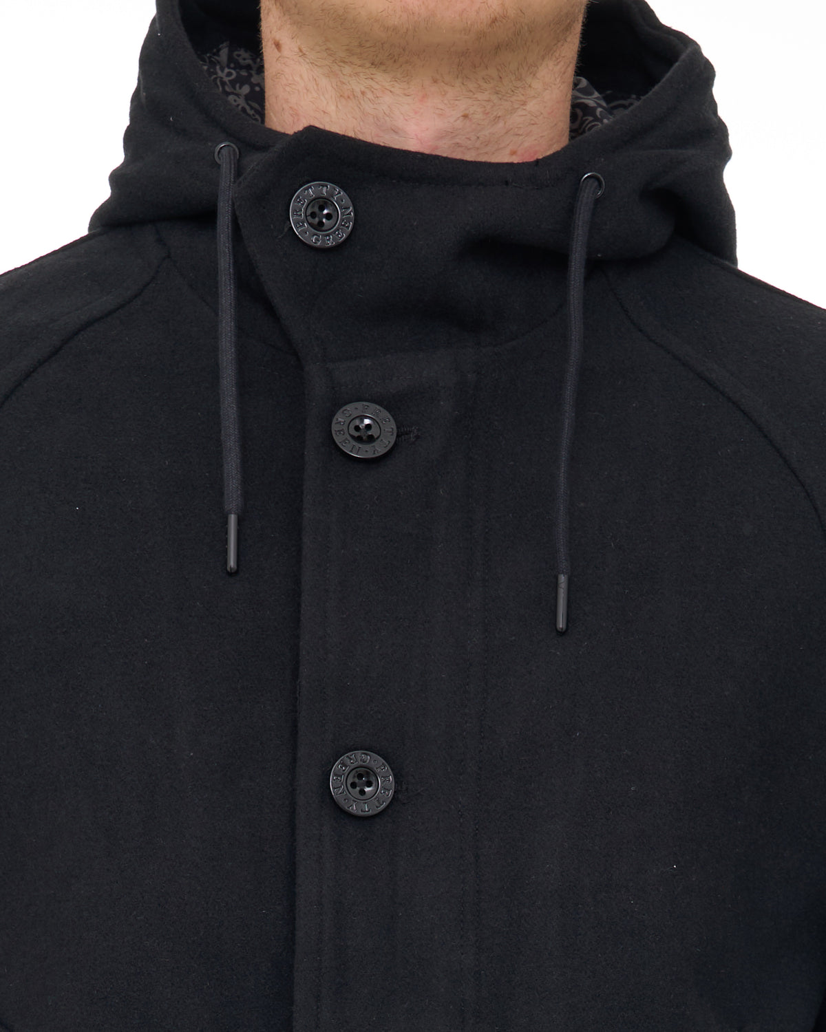 Pretty Green Wardour Wool Blend Parka Black