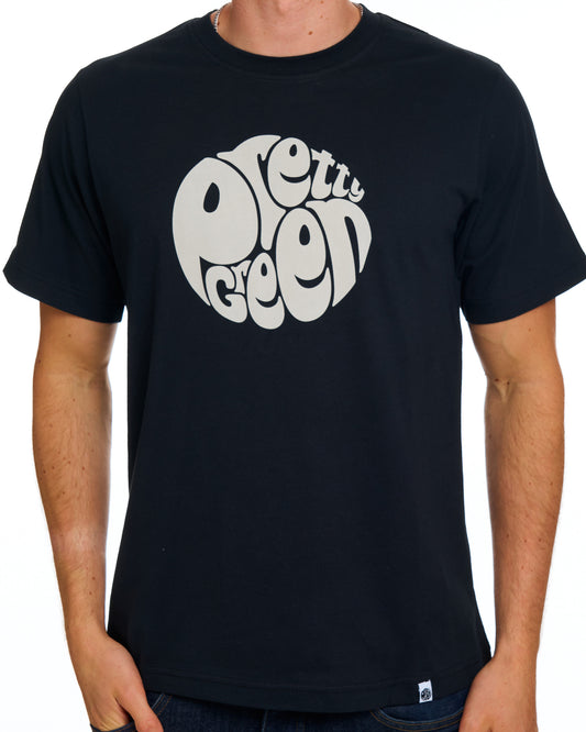 Pretty Green Pretty Green Gillespie Logo T Shirt Black/Grey