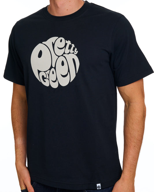 Pretty Green Pretty Green Gillespie Logo T Shirt Black/Grey