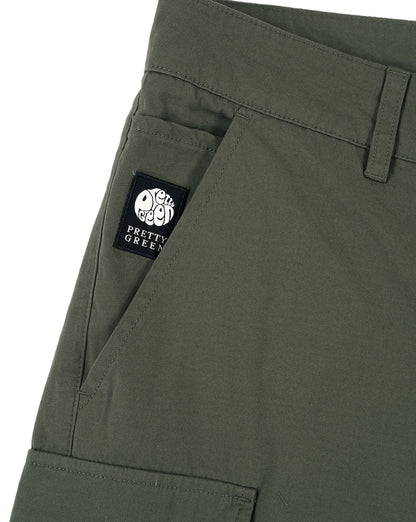 Pretty Green Bostall Cargo Shorts Dark Green