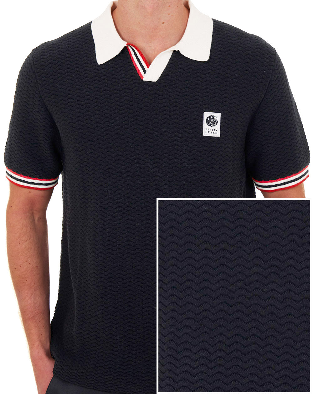 Pretty Green Stratosphere Knit Polo Black