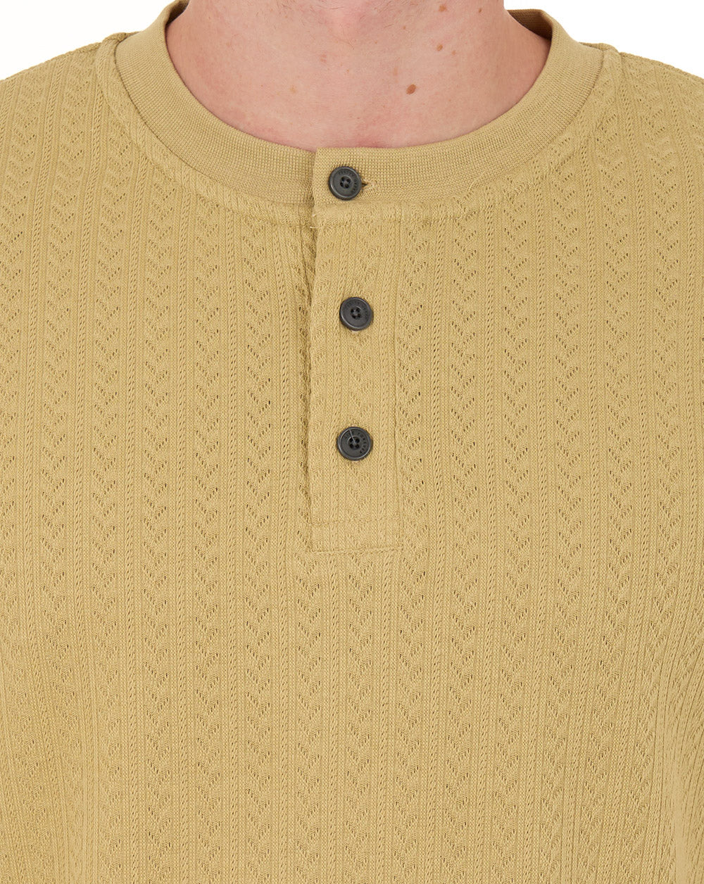 Pretty Green Zephlyn Texture Grandad Tee Taupe