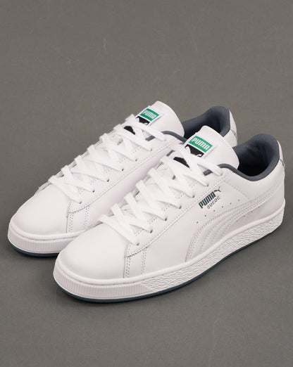Puma Suede Leather Trainers White/Evening Blue