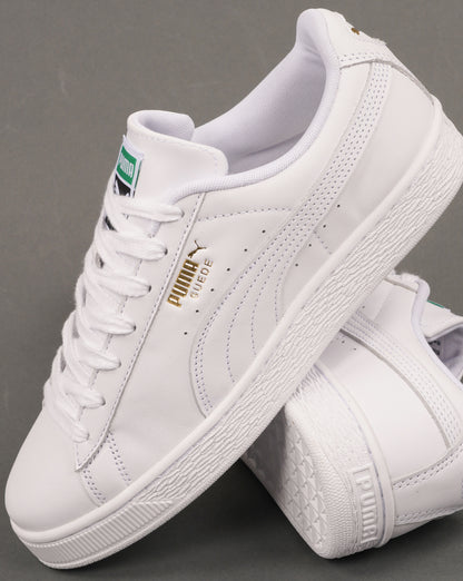 Puma Suede Leather Trainers White/Archive Green