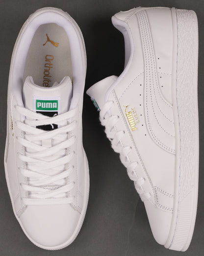 Puma Suede Leather Trainers White/Archive Green