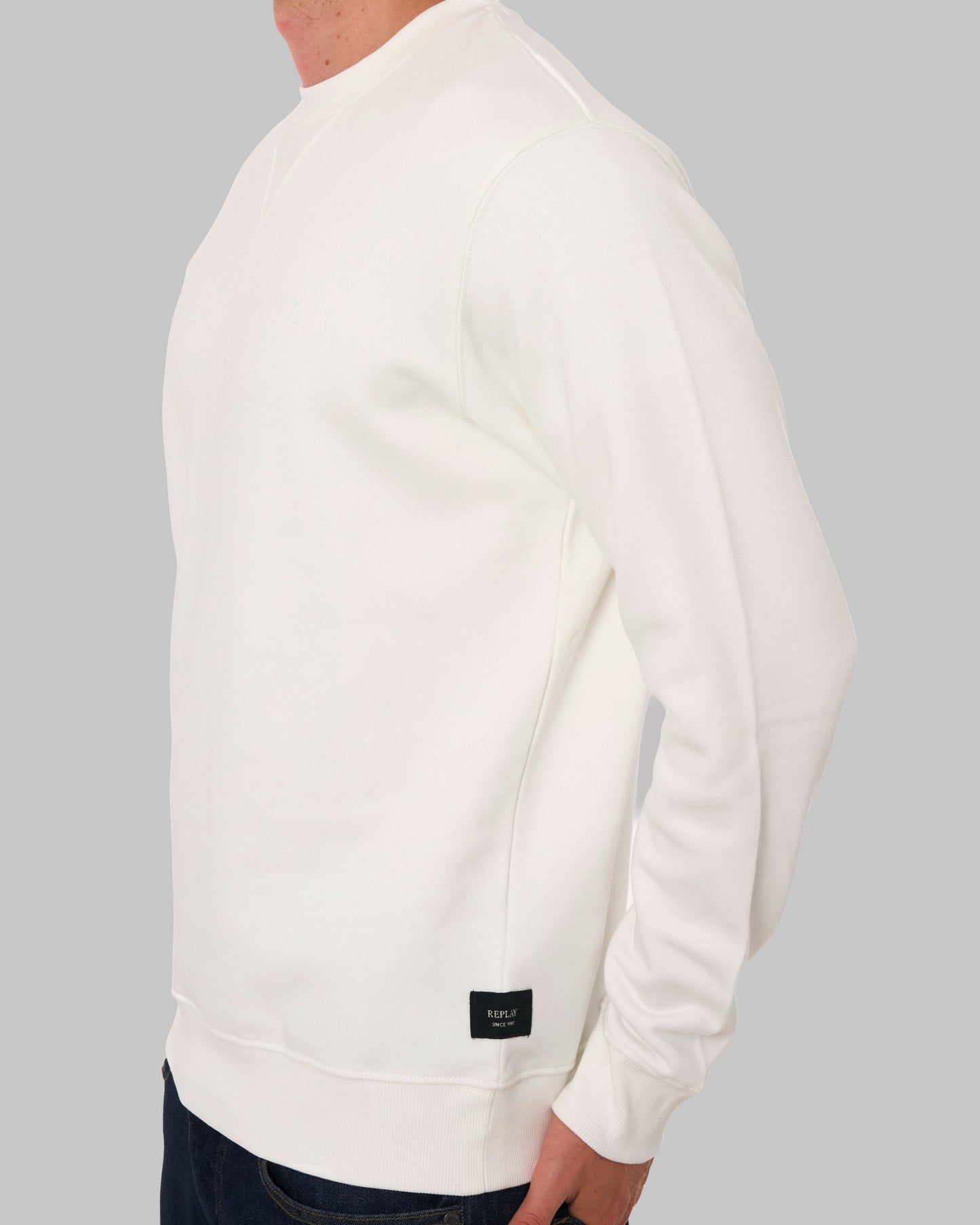 Replay Crew Sweat Natural White